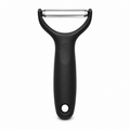 Y-Schäler Edelstahl Schwarz mit rutschfestem Griff 16 cm