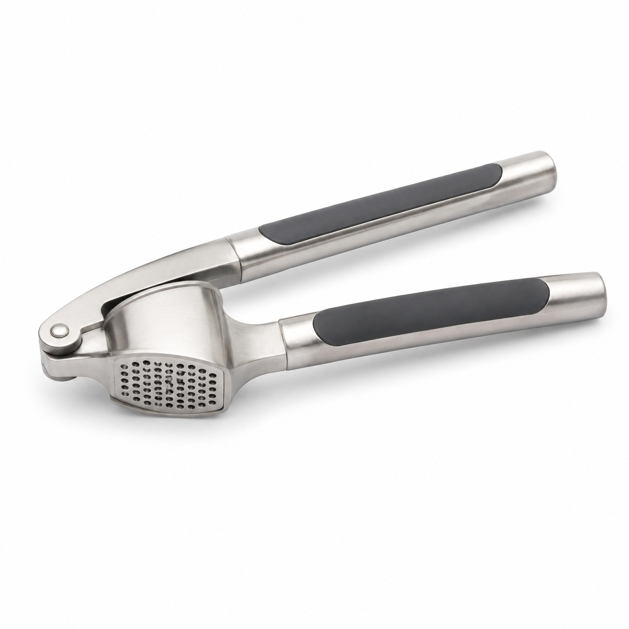 Knoblauchpresse Edelstahl Gebürstet mit weichen Griffen 18 cm