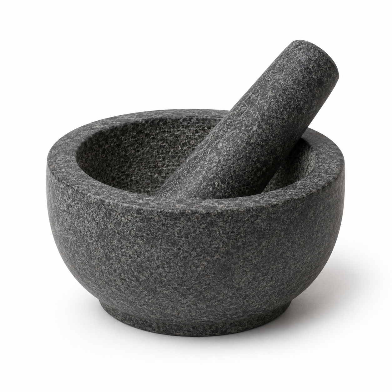 Granit-Mörser Dunkelgrau mit Stößel 12 cm