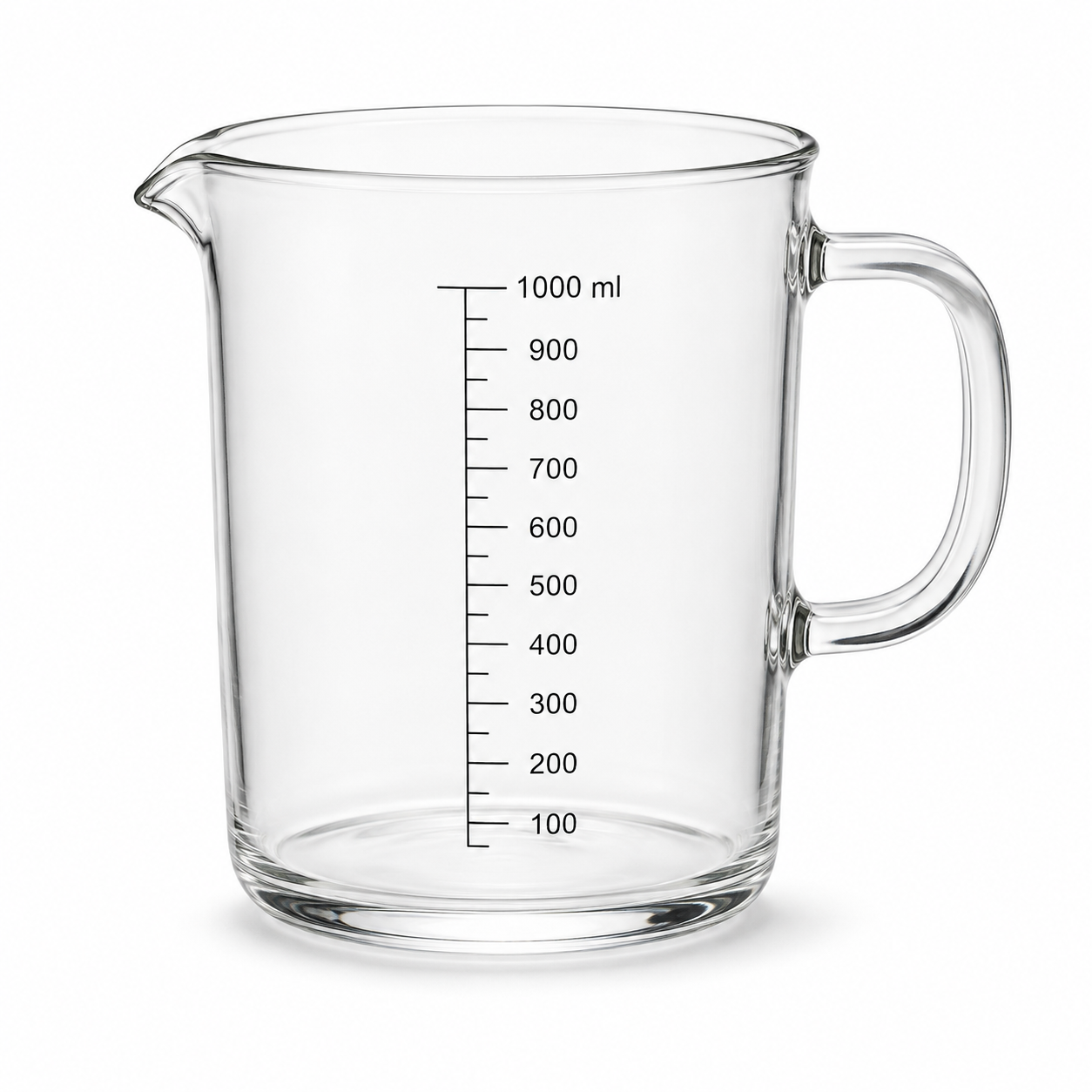 Messbecher Borosilikatglas Transparent mit Skala 1000 ml