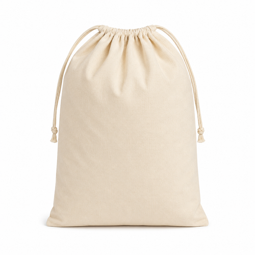 Brotbeutel Baumwolle Natur mit Kordelzug 38x45 cm