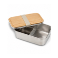 Lunchbox Edelstahl mit Bambusdeckel und Trennsteg 1200 ml