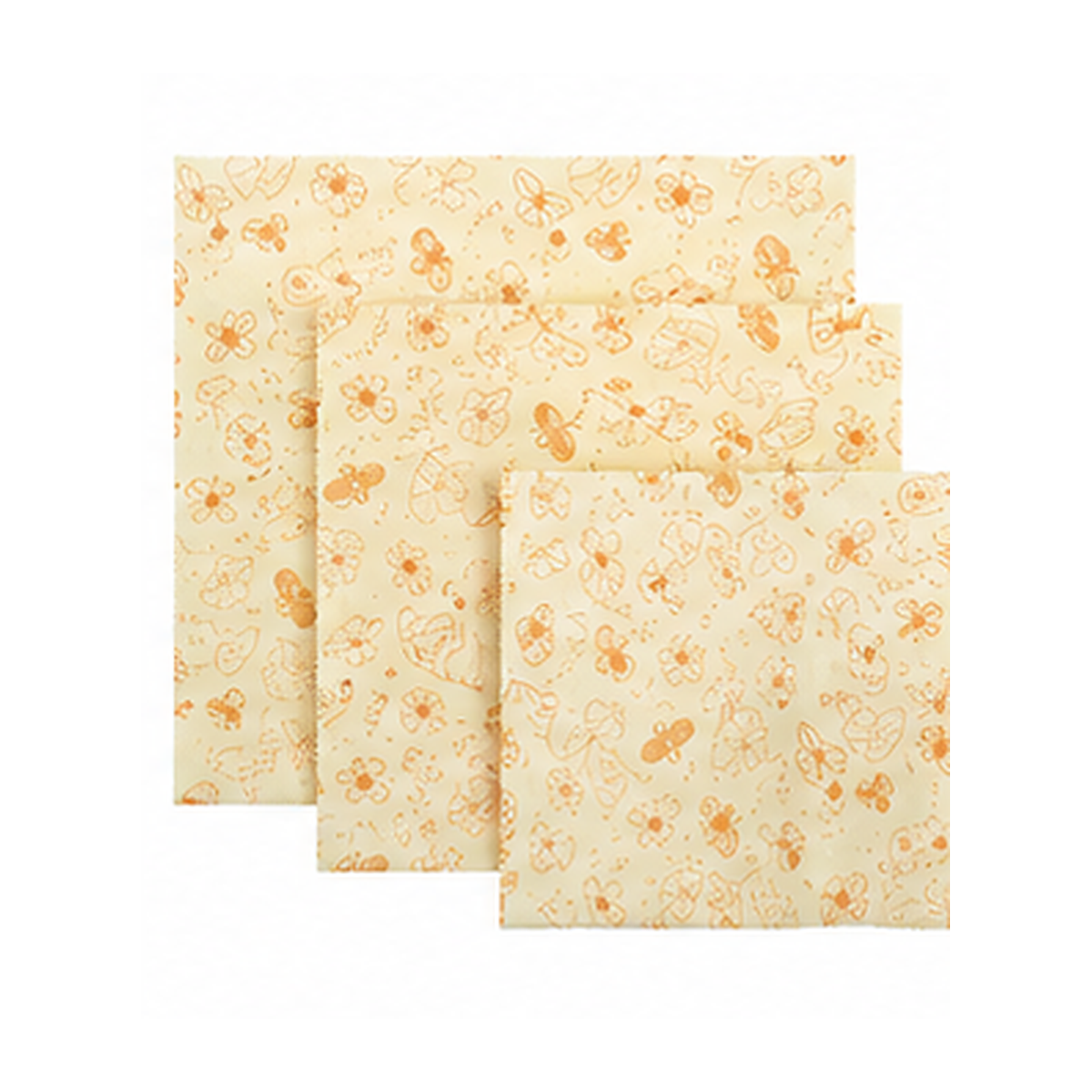 Bienenwachstücher Natur gemustert 3-teilig