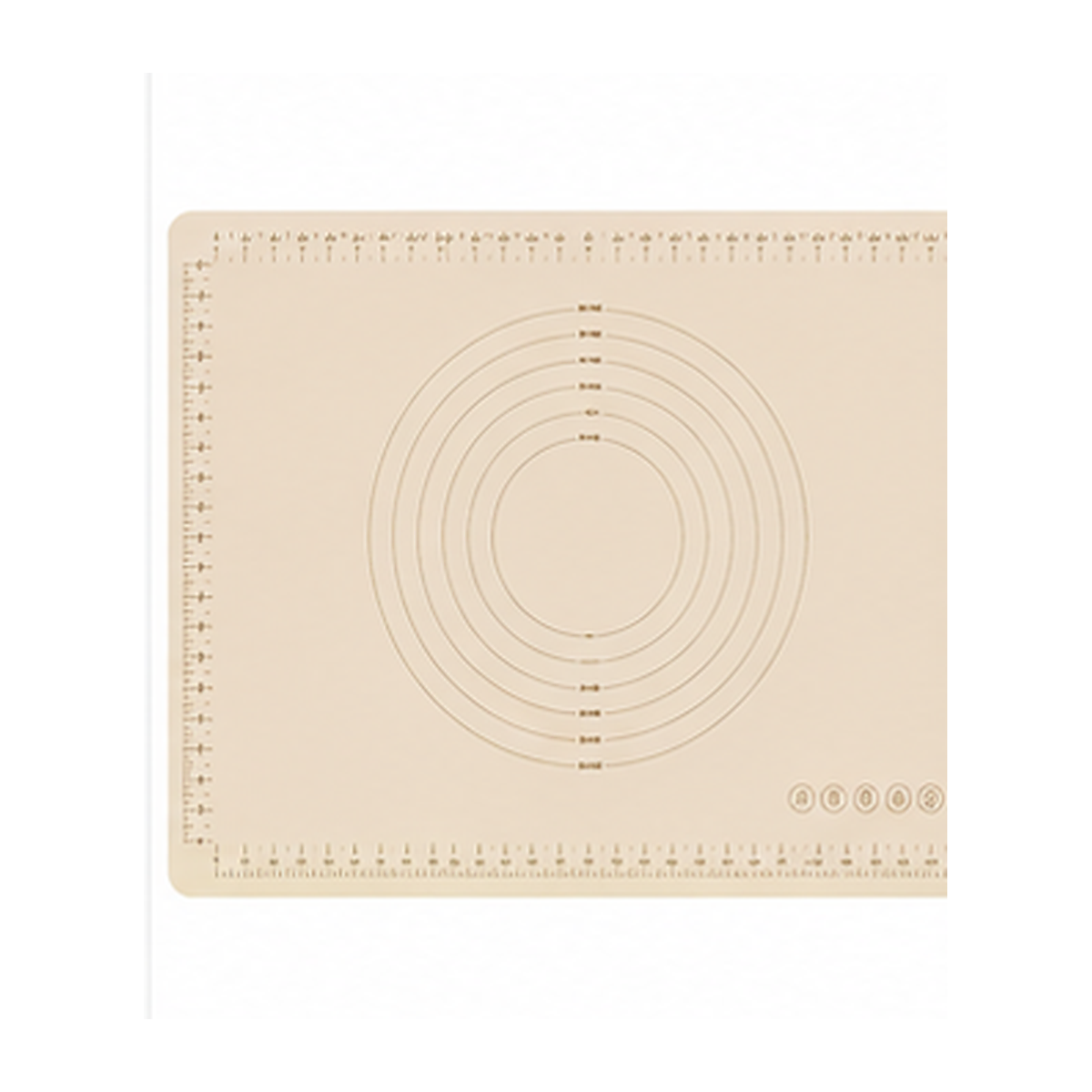 Silikon-Backmatte Beige mit Maßskala 60x40 cm