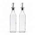 Öl- und Essigspender Glas mit Edelstahl-Ausgießern 2-teilig 300 ml